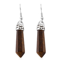 Yellow Tiger's Eye 25.00 ctw Beaded Earrings in Silvertone