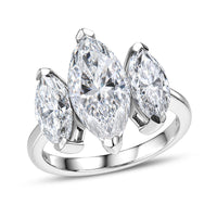 D'Joy Moissanite  3 Stone Ring in Rhodium OverSterling Silver 5.67 ctw