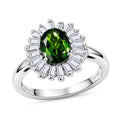 D'Joy Chrome Diopside, Moissanite Ring in Rhodium Over Sterling Silver (Size 10.0) 1.90 ctw - Sticky add to cart bar