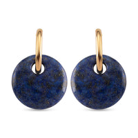 Lapis Lazuli Beaded Earrings in Silvertone 50.00 ctw