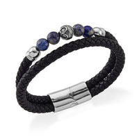 Lapis Lazuli Beaded Bracelet in Stainless Steel