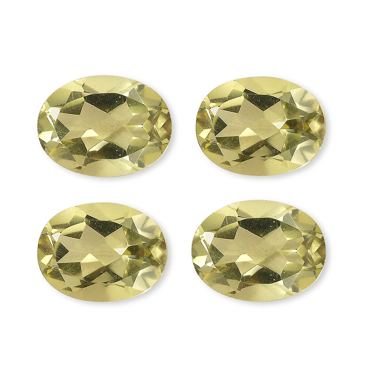 Green Gold Quartz Set of 4 (Ovl 8x6 mm) 4.68 ctw