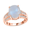 D'Joy Rainbow Moonstone and White Zircon 5.10 ctw Ring in 18K Vermeil Rose Gold Over Sterling Silver (Size 10.0) - Sticky add to cart bar