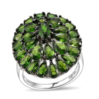 D'Joy Chrome Diopside Ring in Rhodium Over Sterling Silver (Size 10.0) 7.10 ctw