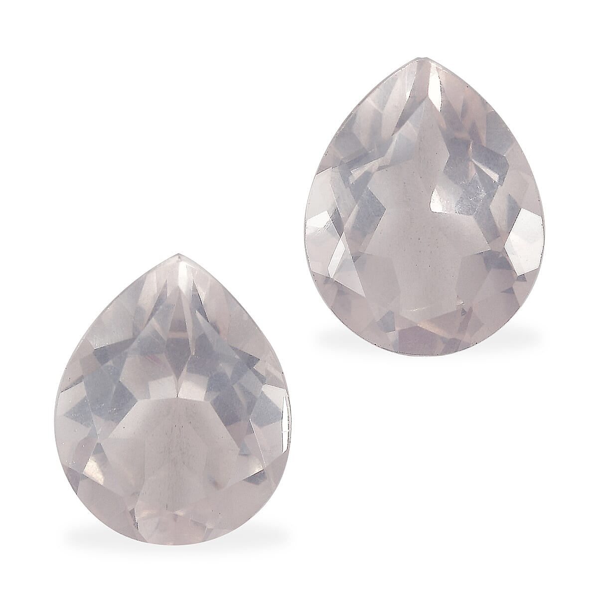 Rose Quartz Set of 2 (Pear 9x7 mm) 2.89 ctw