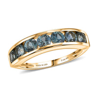 D'Joy Montana Sapphire Classic Band Ring in 18K Vermeil YG Over Sterling Silver (Size 10.0) 1.50 ctw
