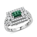 Certified & Appraised D'Joy Premium Arquiana Mint Tourmaline, Moissanite Ring in Rhodium Over Sterling Silver (Size 6.0) 1.33 ctw - Sticky add to cart bar