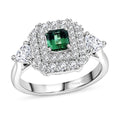 Certified & Appraised D'Joy Premium Arquiana Mint Tourmaline, Moissanite Ring in Rhodium Over Sterling Silver (Size 6.0) 1.58 ctw - Sticky add to cart bar