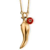 GP Red Enameled Necklace (18 Inches) in 18K Vermeil YG Over Sterling Silver