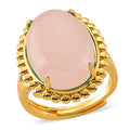 Galilea Rose Quartz 20.00 ctw Ring (Adjustable) in Goldtone - Sticky add to cart bar