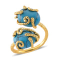 Blue Howlite 10.00 ctw Ring (Adjustable) in Silvertone - Sticky add to cart bar