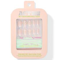 Act Brand New Press On Nail Kit- Talk Floral To Me (Nude with Daisys & Pearls)