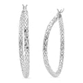 Hoop Earrings in Rhodium Over Sterling Silver 3.35 Grams - Sticky add to cart bar