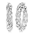 Hoop Earrings in Rhodium Over Sterling Silver 4.05 Grams - Sticky add to cart bar