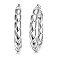Hoop Earrings in Rhodium Over Sterling Silver 7.85 Grams - Sticky add to cart bar