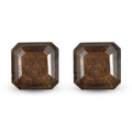 Asscher Cut Chocolate Sapphire Set of 2 (Oct 10x10 mm) 12.33 ctw - Sticky add to cart bar