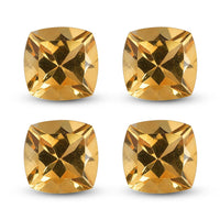 Premium Brazilian Citrine Set of 4 (Cush 5x5 mm) 2.19 ctw