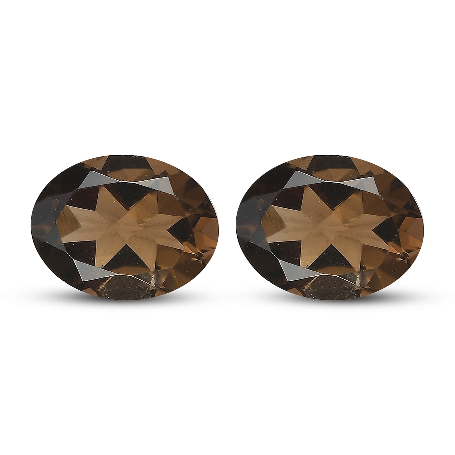 Smoky Quartz Set of 2 (Ovl 9x7 mm) 3.25 ctw