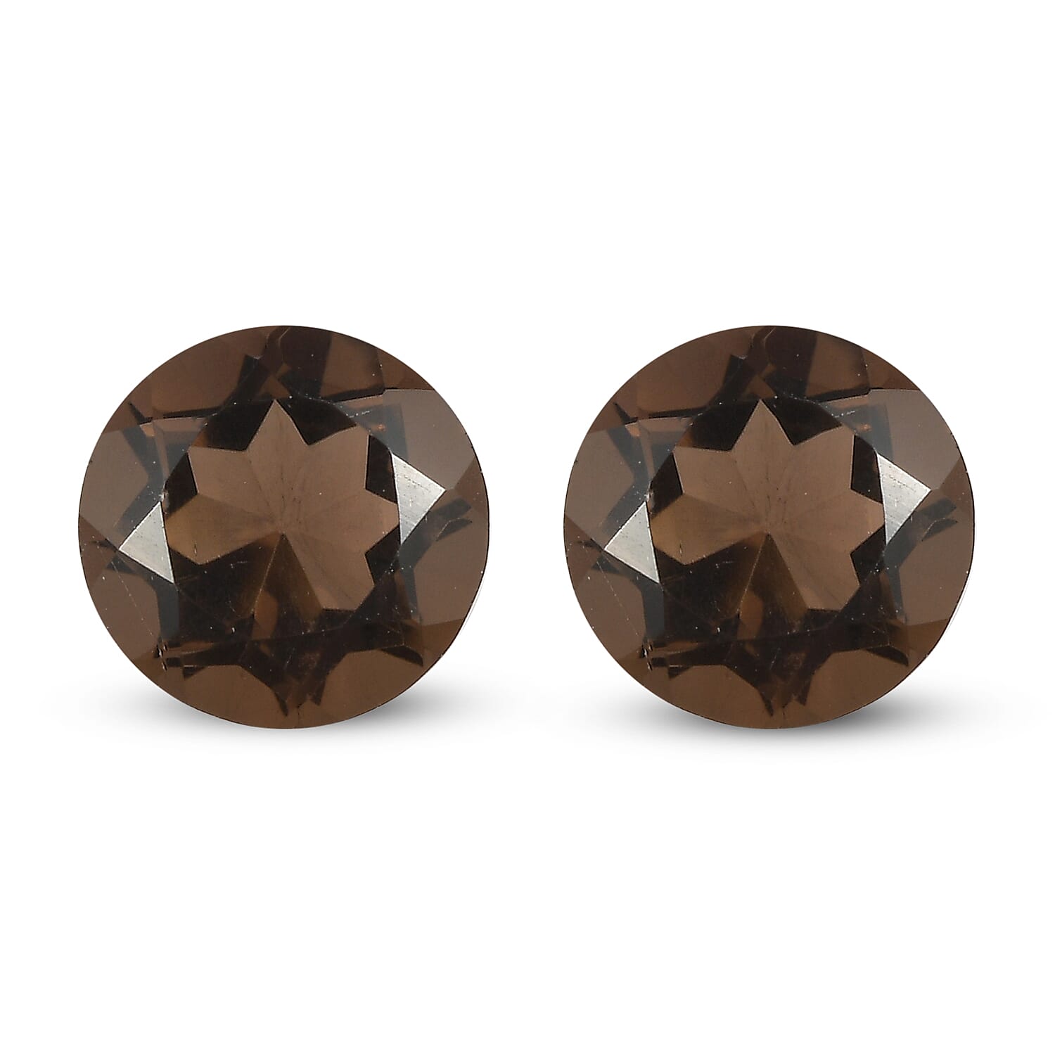 Smoky Quartz Set of 2 (Rnd 7 mm) 2.03 ctw