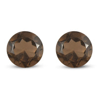 Premium Smoky Quartz Set of 2 (Rnd 7 mm) 2.24 ctw