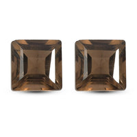 Smoky Quartz Set of 2 (Sqr 5 mm) 1.27 ctw