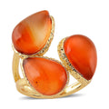 Red Agate 25.00 ctw Ring (Adjustable) in Silvertone - Sticky add to cart bar