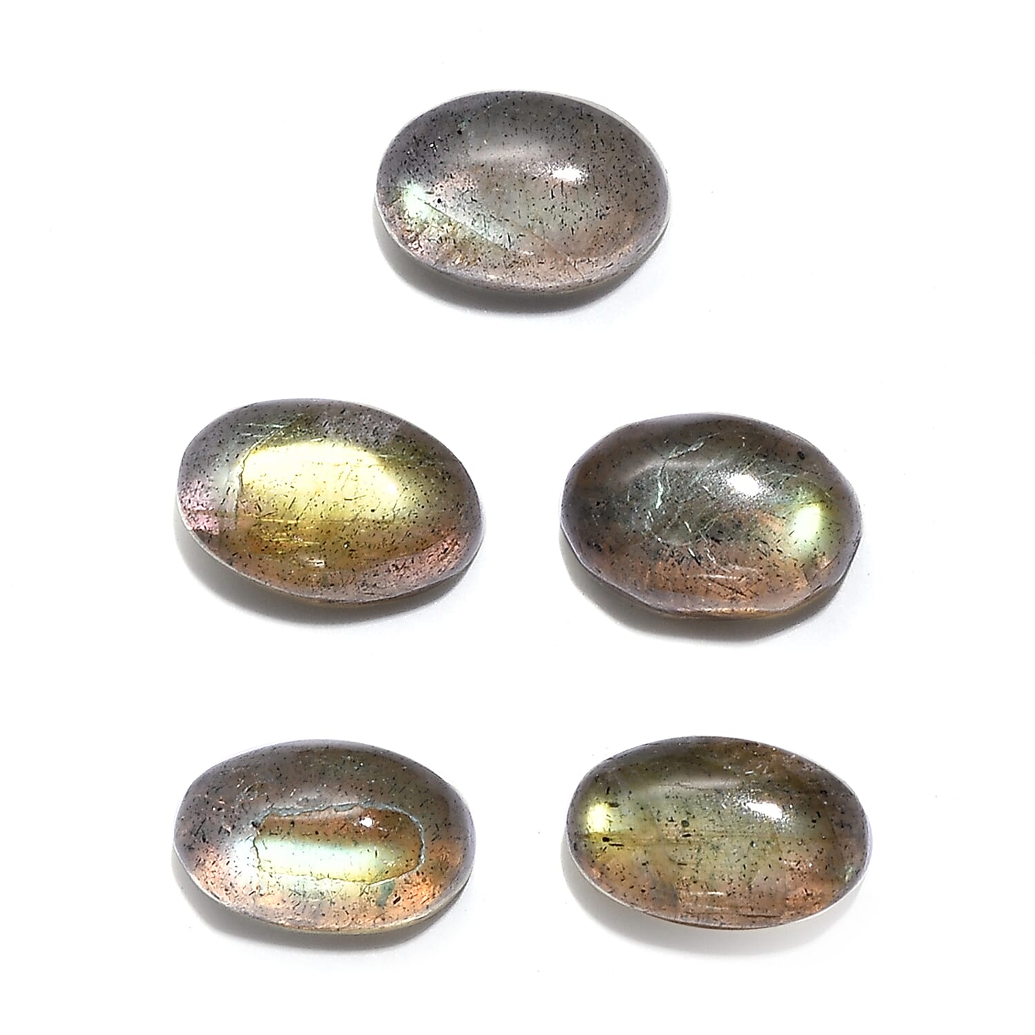 Malagasy Labradorite Set of 5 (Ovl 6x4 mm) 3.02 ctw