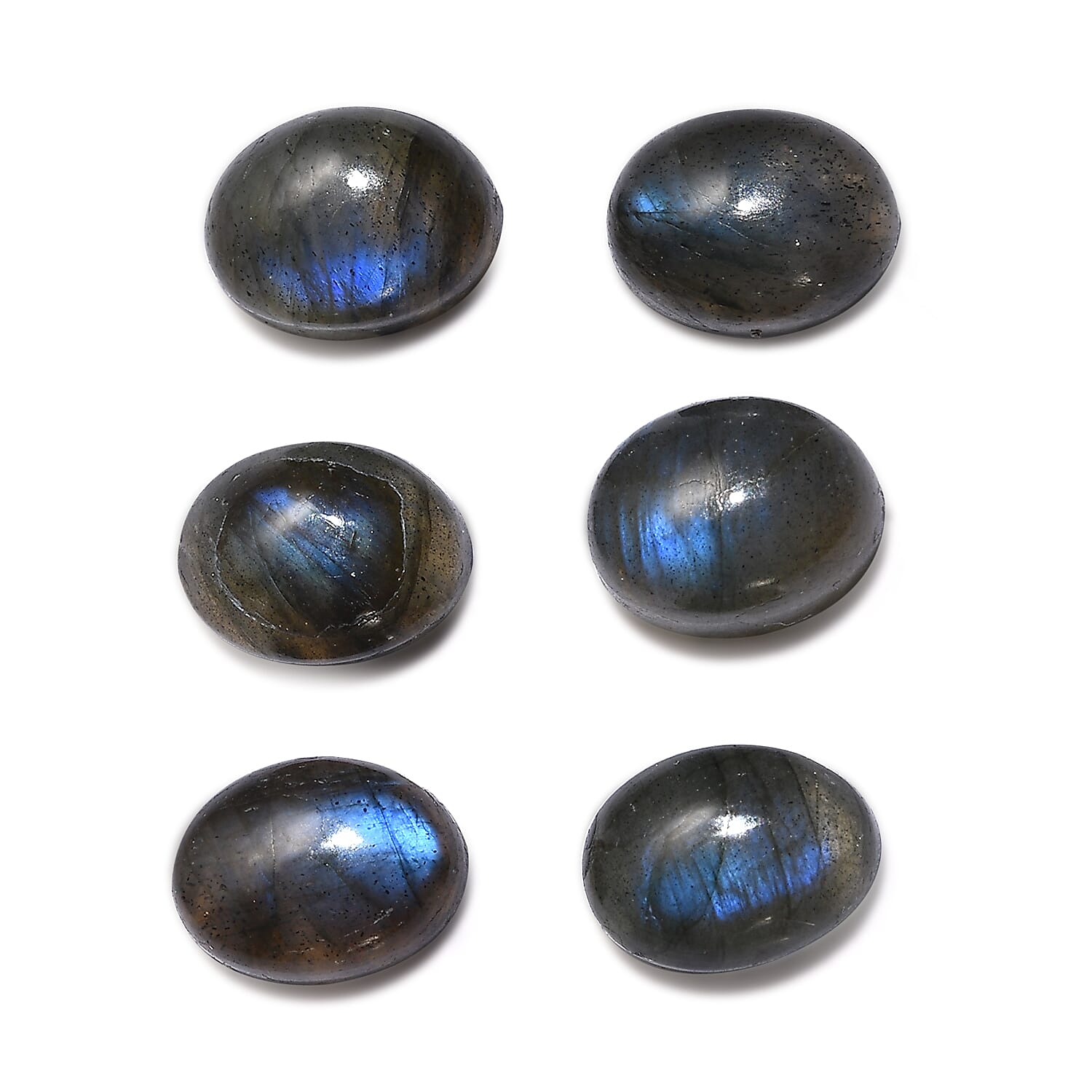 AAA Malagasy Labradorite Set of 6 (Ovl 8x6 mm) 8.18 ctw