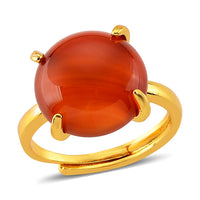 Red Agate Ring (Adjustable) in Silvertone 8.00 ctw