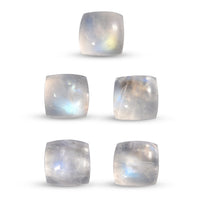 Rainbow Moonstone Set of 5 (Cush 4x4 mm) 1.88 ctw