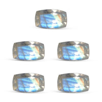 Premium Rainbow Moonstone Set of 5 (Cush 5x3 mm) 1.25 ctw