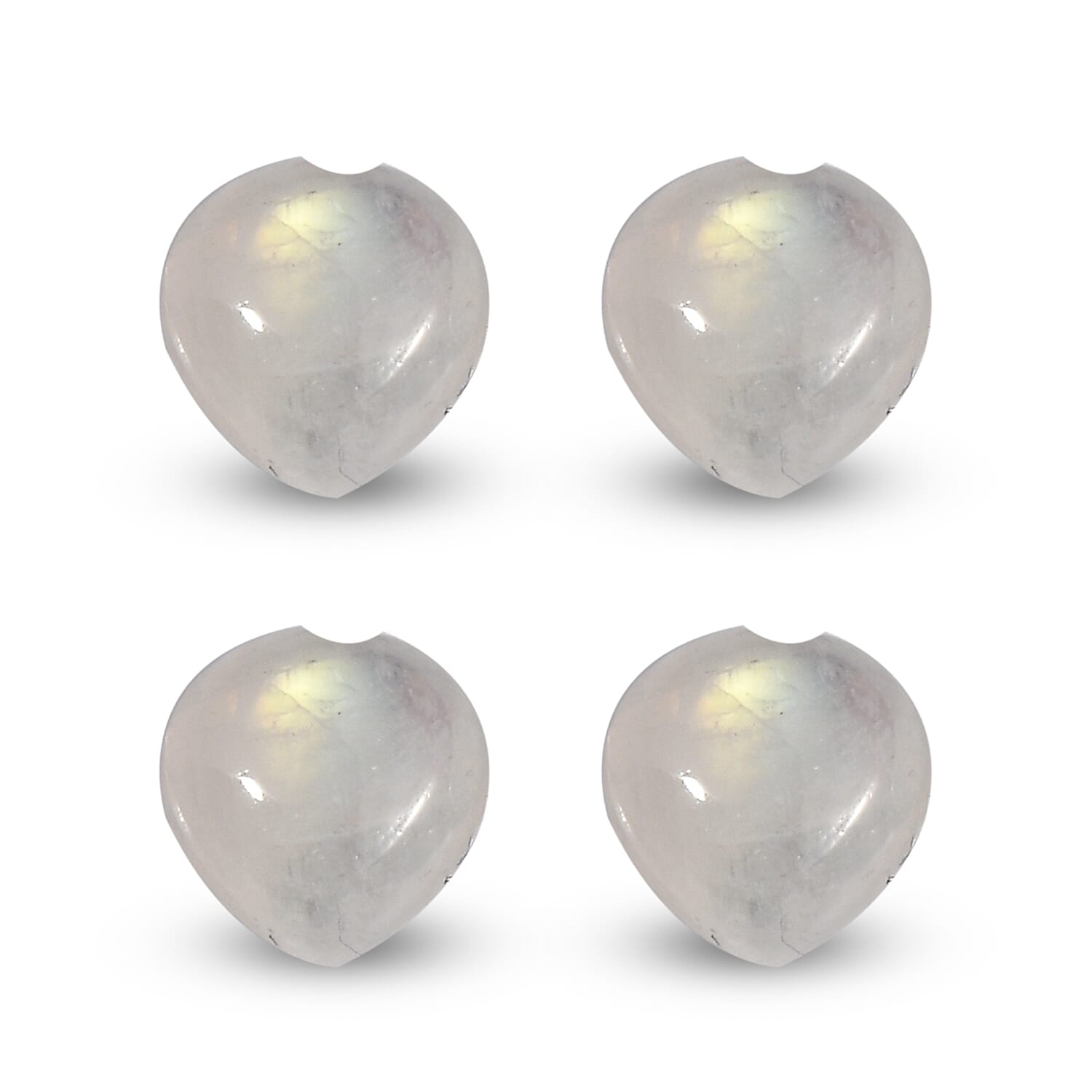 Rainbow Moonstone Set of 4 (Hrt 5 mm) 2.15 ctw