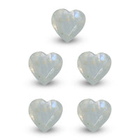 Rainbow Moonstone Set of 5 (Hrt 6 mm) 3.73 ctw