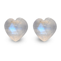 Rainbow Moonstone Set of 2 (Hrt 8 mm) 4.06 ctw