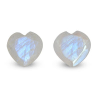 Rainbow Moonstone Set of 2 (Hrt 9 mm) 4.49 ctw