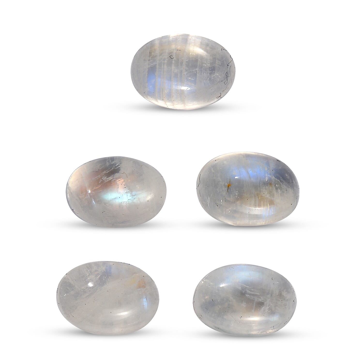 Rainbow Moonstone Set of 5 (Ovl 7x5 mm) 4.72 ctw