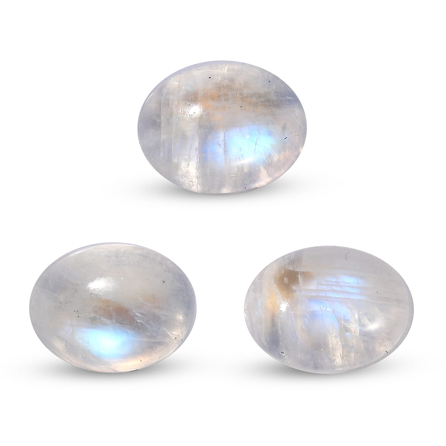 Rainbow Moonstone Set of 3 (Ovl 8x6 mm) 3.62 ctw