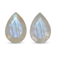 Premium Rainbow Moonstone Set of 2 (Pear 10x7 mm) 3.38 ctw