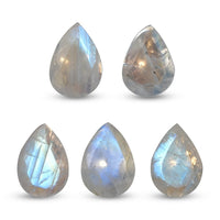 Rainbow Moonstone Set of 5 (Pear 7x5 mm) 3.00 ctw
