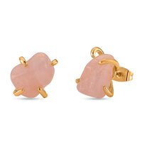 Rose Quartz 12.00 ctw Earrings in Goldtone