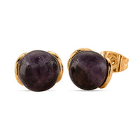African Amethyst Earrings in Goldtone 5.20 ctw