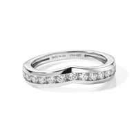 D''Joy Lab Created White Sapphire 0.75 ctw Band Ring in Platinum Over Sterling Silver (Size 6.0)