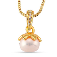White Shell Pearl Necklace (18-20 Inches) in Goldtone