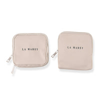 Set of 2 Single Layer and Double Layer Travel Jewelry Case with Anti Tarnish Lining - White
