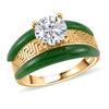 Moissanite & Green Jade