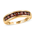 D'Joy AAA Red Zircon Half Eternity Ring in 18K Vermeil YG Over Sterling Silver (Size 10.0) 1.85 ctw - Sticky add to cart bar