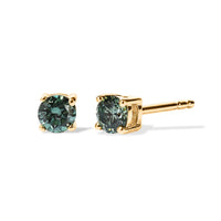 Luxuriant Lab Grown Green Diamond  Solitaire Stud Push Post Earring in 18K YG VermeilSterling Silver 0.30 ctw