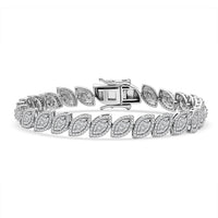 D'Joy Natural Champagne Diamond Flowing Vine Bracelet in Rhodium Over Sterling Silver (7.25 In) 3.50 ctw