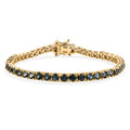 D'Joy Montana Sapphire Graduated Tennis Bracelet in 18K Vermeil YG Over Sterling Silver (7.25 In) 12.10 ctw - Sticky add to cart bar