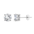 Certified Moissanite (Rnd 6.5mm)(D-E, VVS1- VVS2) Stud Earrings in Sterling Silver - Sticky add to cart bar